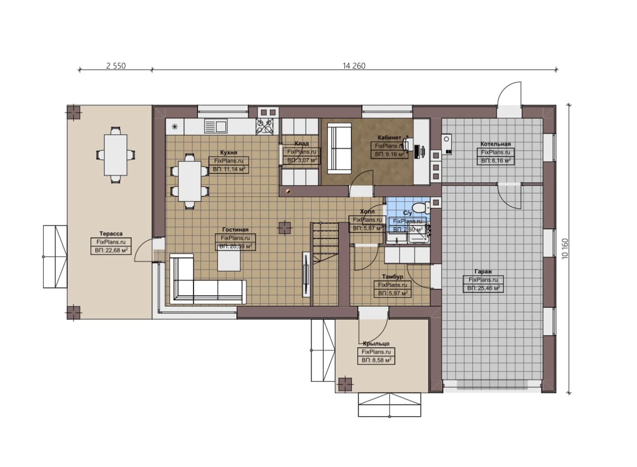 Планировка Двухэтажный дом F - 1313