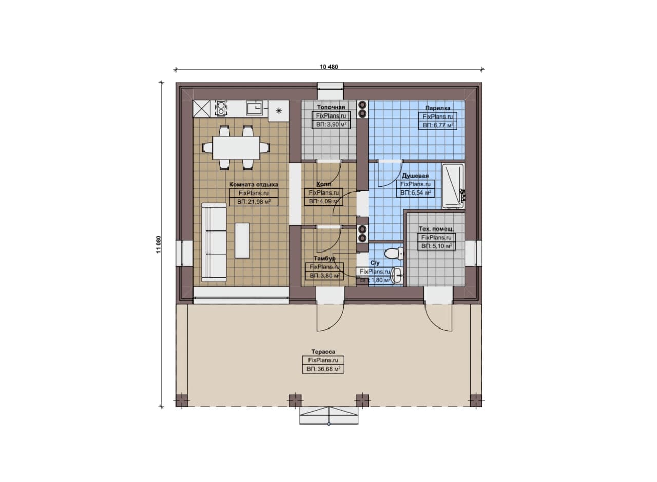 Планировка Одноэтажный дом F-15299