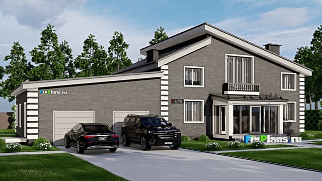 Одноэтажный дом с мансардой  F-6218