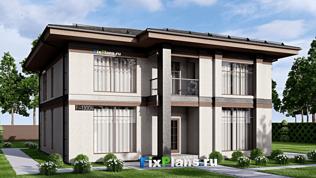 Двухэтажный дом F-13004 — фасад