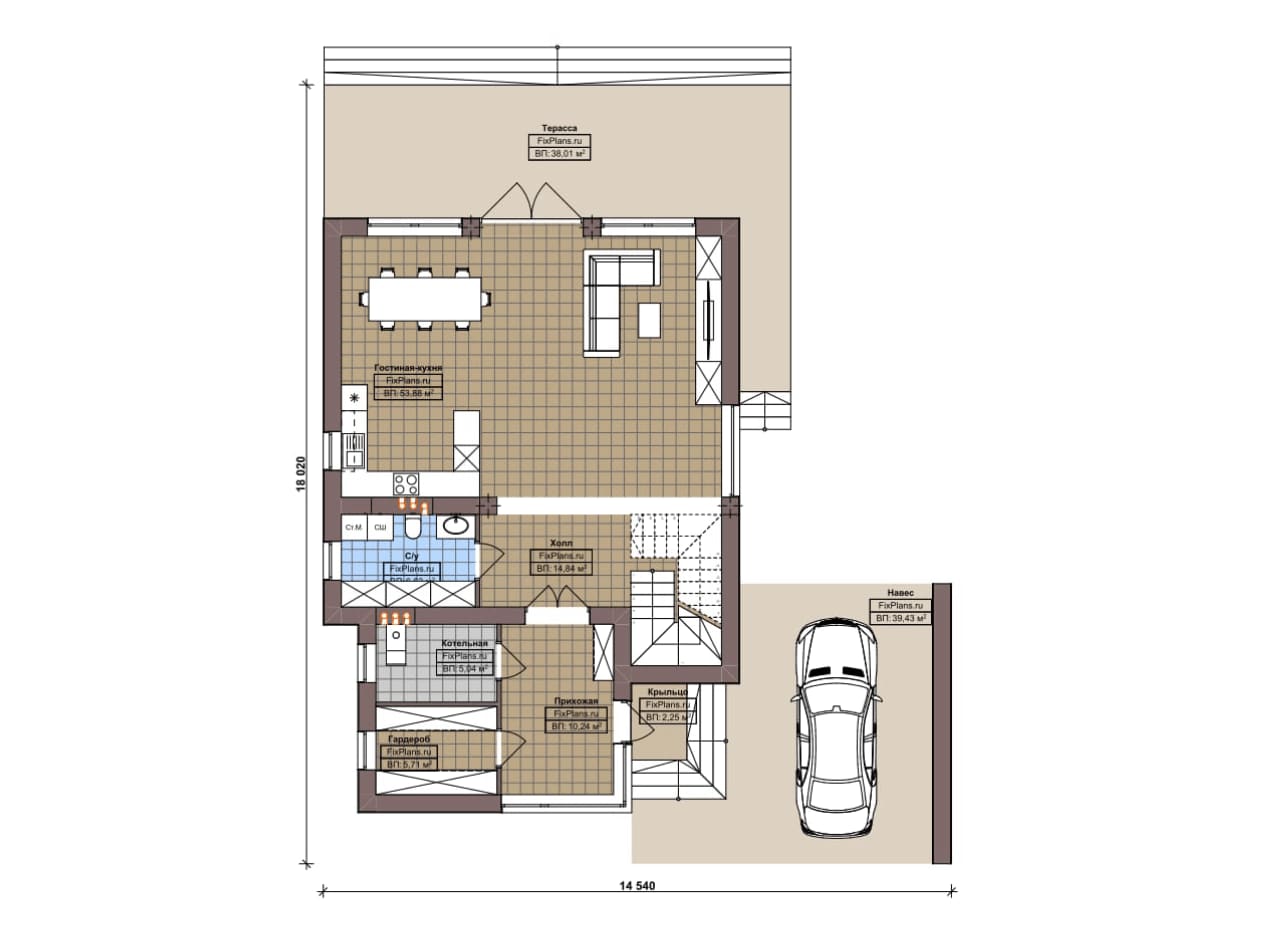 Планировка Двухэтажный дом F-21311